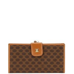 Celine Macadam long wallet brown leather